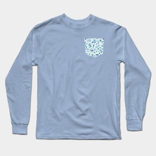 Pocket - Cosmic Bubbles Blue Long Sleeve T-Shirt